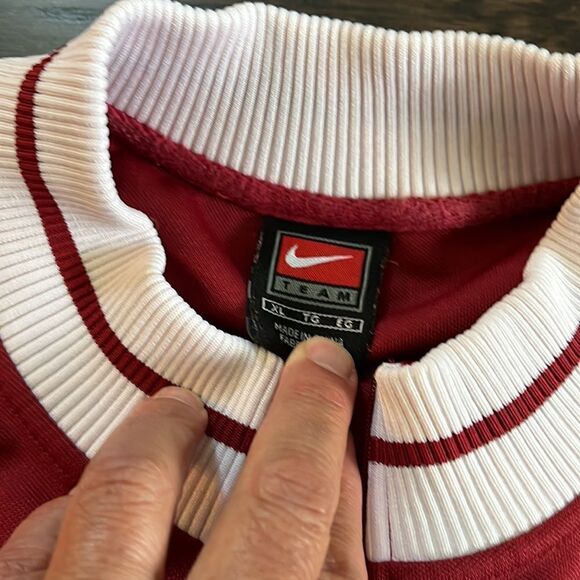 Nike Red OU Oklahoma Sooners Boomer basketball Fan Warmup shooter jersey shirt - Picture 4 of 5